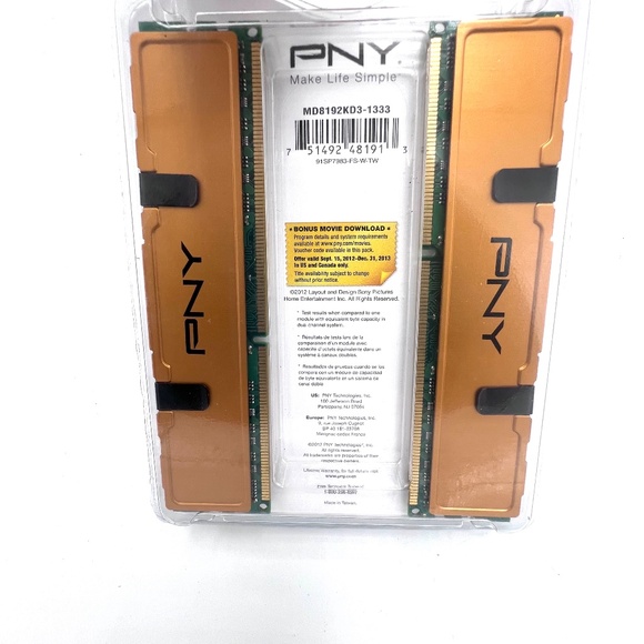PNY‎ 8GB 2x4GB Dual Channel PC Memory Kit DDR3 PC3-10666 - Picture 3 of 4